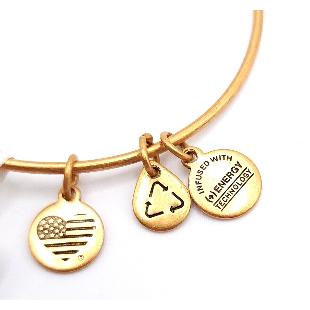 Alex & Ani Elder Charm Bracelet Women's Rafaelian Gold Expandable Bangle USA - Picture 8 of 8